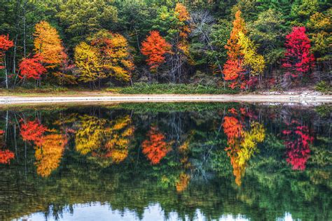 Walden Pond Fall Foliage Concord MA Reflection Photograph by Toby ...