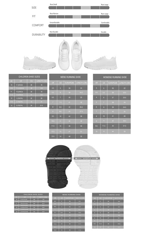 Running Sneakers Size Chart