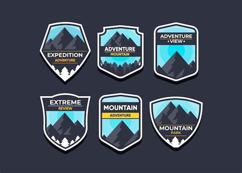 Free Vector | Set the mountain logo and badges.