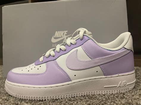 Lavender Multicolored Custom Nike Air Force 1/ Lavender Colorblock Custom Handpainted Air Force ...