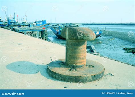 Mooring dolphin stock image. Image of brown, boats, port - 118666801