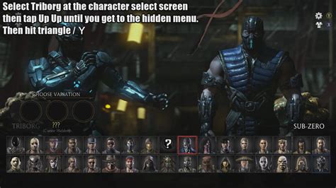 How To Unlock Mortal Kombat XL Cyber Sub-Zero Secret Characters' Triborg 4th Variation (LK-520 ...