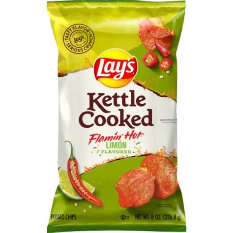 Lay's® Kettle Cooked Flamin' Hot Limon Flavored Potato Chips, 8 oz ...