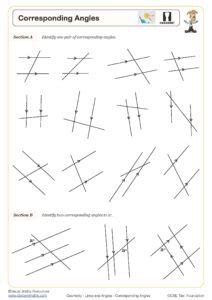 Corresponding Angles Worksheet | Printable PDF Worksheets