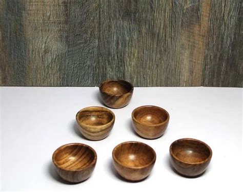 WOODEN VERY SMALL BOWLS SET OF 6, Wooden Fruit Bowls, लकड़ी की कटोरी ...