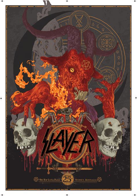 INSIDE THE ROCK POSTER FRAME BLOG: Slayer Sydney Australia Poster by Vance Kelly