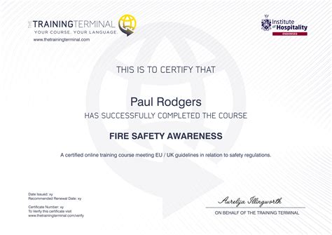 Fire Safety Awareness Certificate Courses Online | The Training Terminal