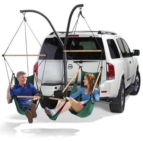 This Trailer Hitch Hammock Stand Lets You Set Up Dual Lounge Chairs On Your Truck Or SUV