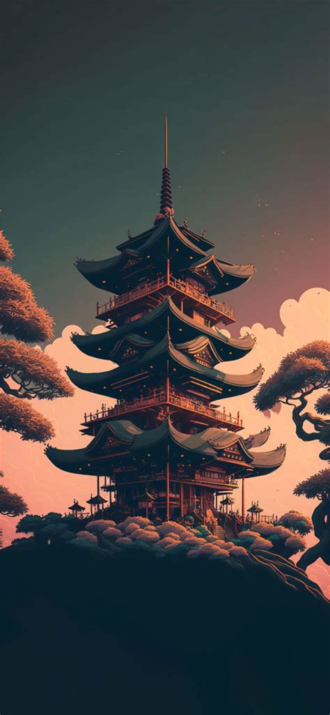 Japanese Pagoda Aesthetic Wallpaper - Pagoda Wallpaper iPhone