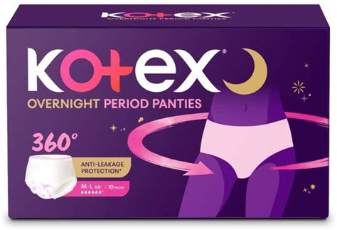 KOTEX Overnight Panties -Periodwear for Sanitary Protection-M/L (10 PCS ...