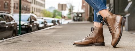 Women's Captain Lace-Up Boot In Natural Tan Leather - Thursday Boots