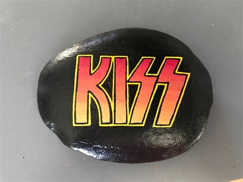 Kiss Rock Band Painted Rock - Etsy