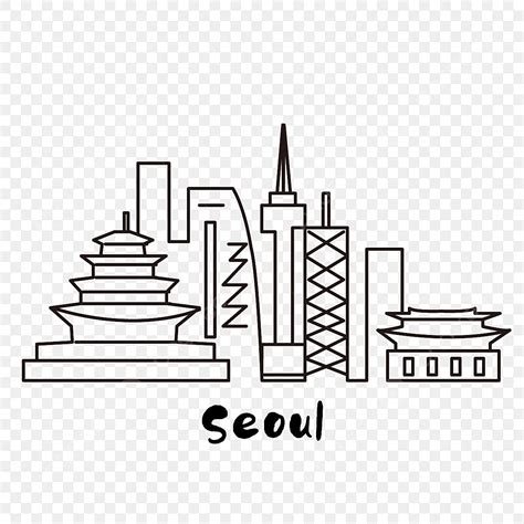 Coordinates Of Seoul City Skyline South Korea, Korea, Seoul, City PNG and Vector with ...