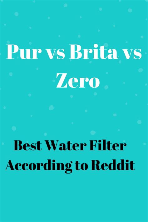 Pur vs Brita vs Zero Water Filter (The Best According to Reddit) | Water filter, Best water ...