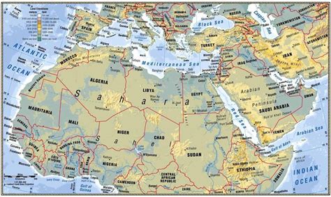 Map Africa And Asia – Topographic Map of Usa with States