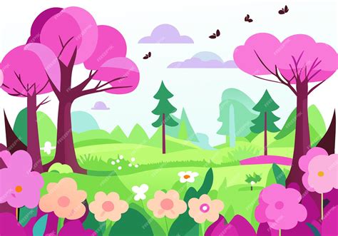 Premium Vector | Vector nature park scene background