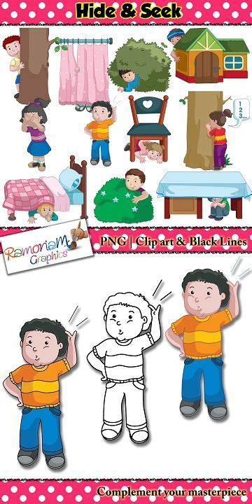 Kids Hide & Seek Clip art | Clip art, Kids clipart, Kindergarten activities