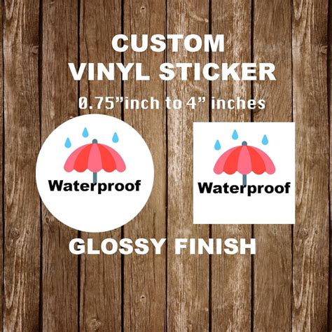 Custom Vinyl Stickers Custom Waterproof Stickers Available in Sizes From 1 to 4 Custom Labels ...