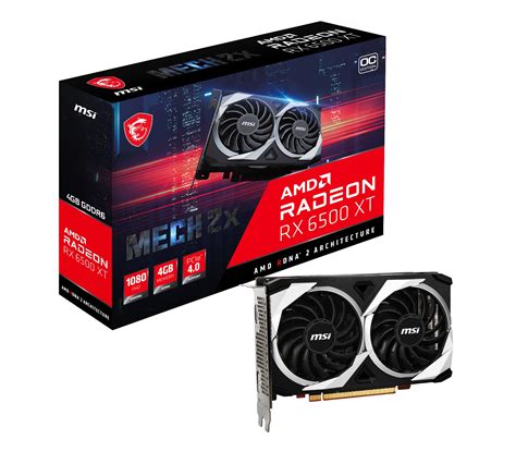 Buy MSIGaming AMD Radeon RX 6500 XT 64-bit 4GB GDDR6 DP/HDMI PCIe 4 Torx Twin Fans FreeSync ...