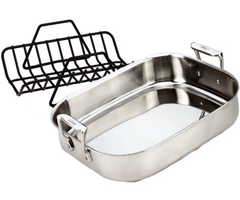 Stainless Steel Roasting Pan with Rack - Barbecuebible.com