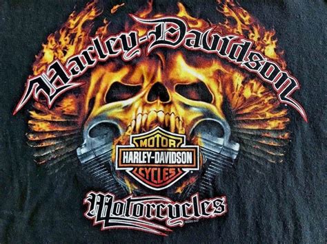 Harley Davidson Motorcycles T Shirt Size L Skull Flames Honolulu Hawaii Black | Collectibles ...