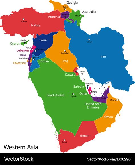 Western Asia Countries Map