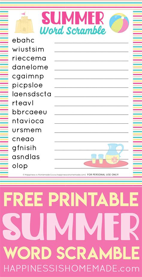 Word Scramble Printable Free These Games Are Perfect For Anyone Who Wants. - Printable Templates ...