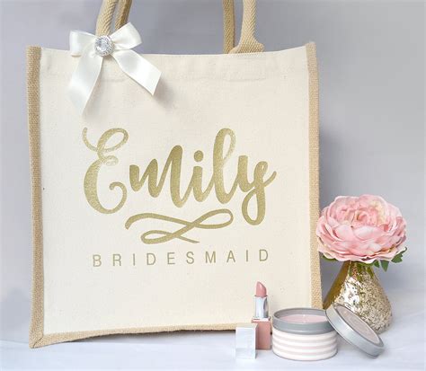 Personalised Large Bridesmaid Jute Gift Bag