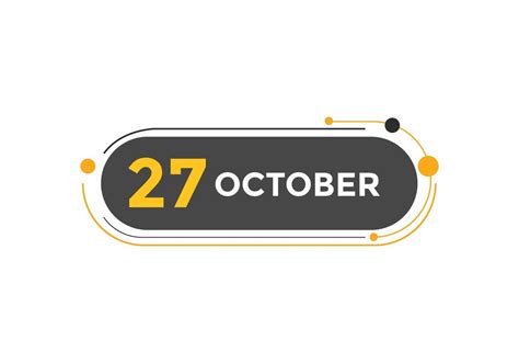 october 27 calendar reminder. 27th october daily calendar icon template. Calendar 27th october ...