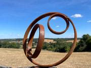 Exterior Rustic Garden Trio Of Circles Hoops Modern Art Rusty Metal Ga – Rustic Garden Art