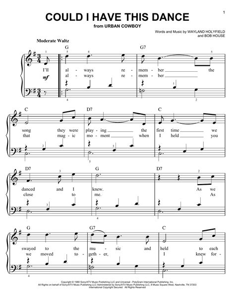 Anne Murray - Could I Have This Dance sheet music