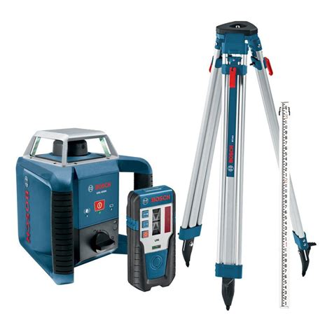 Bosch 1300 ft. Self Leveling Rotary Laser Level Kit (4 Piece)-GRL400HCK - The Home Depot