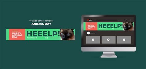 Premium PSD | Animal day youtube banner template