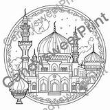Masjid Islamic Coloring Page For Kids Mosque Moschee Islamische  sketch template