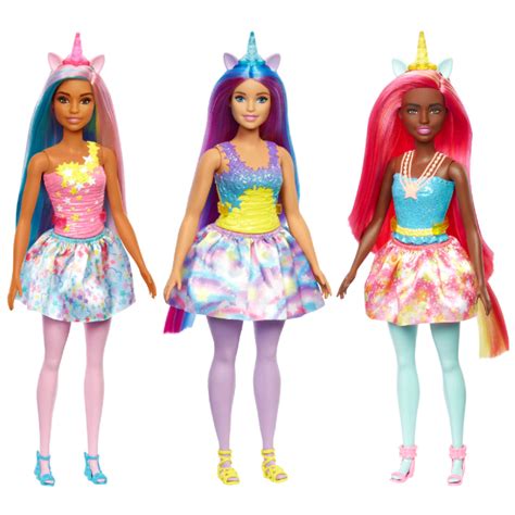 Barbie Dreamtopia Unicorn Doll Collection, With Sparkly Bodices, Skirts, Removable Unicorn Tails ...