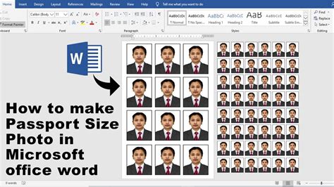 Ms word Tutorial: Passport Size photo make in Microsoft office word - YouTube