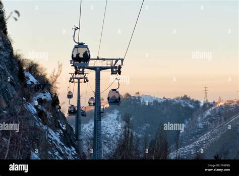 Cable Car to Shymbulak Ski Resort near Almaty, Kazakhstan Stock Photo - Alamy