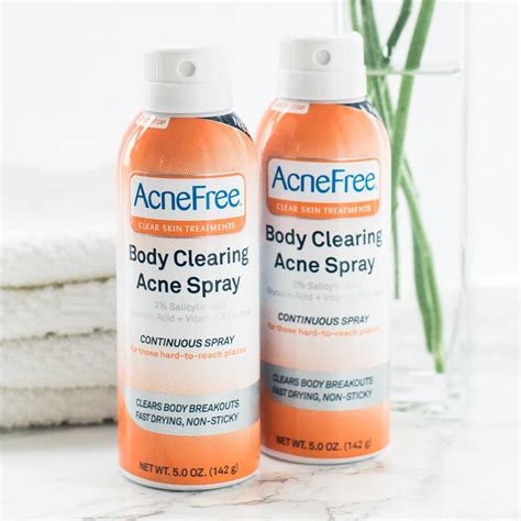 Amazon.com : AcneFree Body Clearing Acne Treatment Spray for Body Acne and Back Acne, Treatment ...