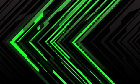 Abstract green arrow light cyber geometric technology futuristic ...