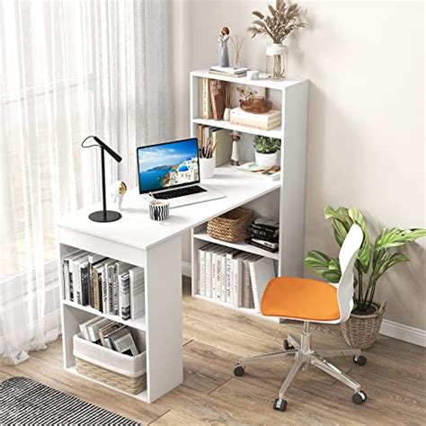 IFANNY White Bookshelf Desk - GoTinySpace