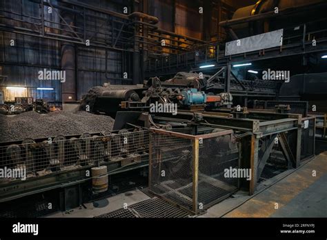 Industrial production line of Iron ore pellets in metallurgical factory Stock Photo - Alamy