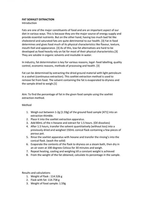 Food Chemistry Fat Lab Report | CHEM2921 - Food Chemistry - UNSW ...