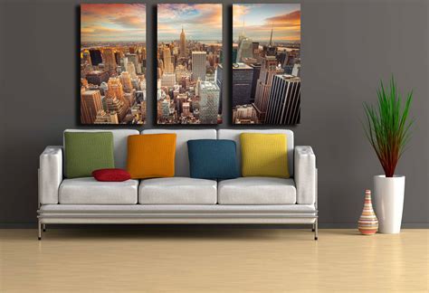 New York City Wall Art New York Sunsetlarge New York City | Etsy