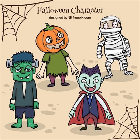 Creepy halloween characters Vector | Free Download