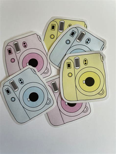 Polaroid Camera Sticker Set set of three large polaroid | Etsy