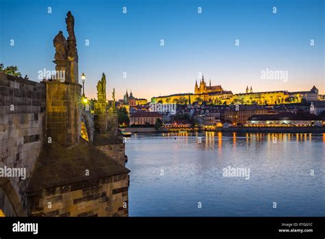 Night view of Prague skyline in Czech Republic Stock Photo - Alamy