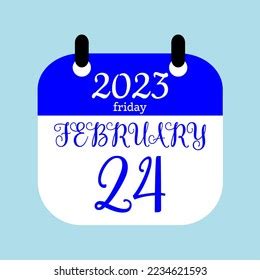 24 February 2023 Icon Calendar Day Stock Vector (Royalty Free ...