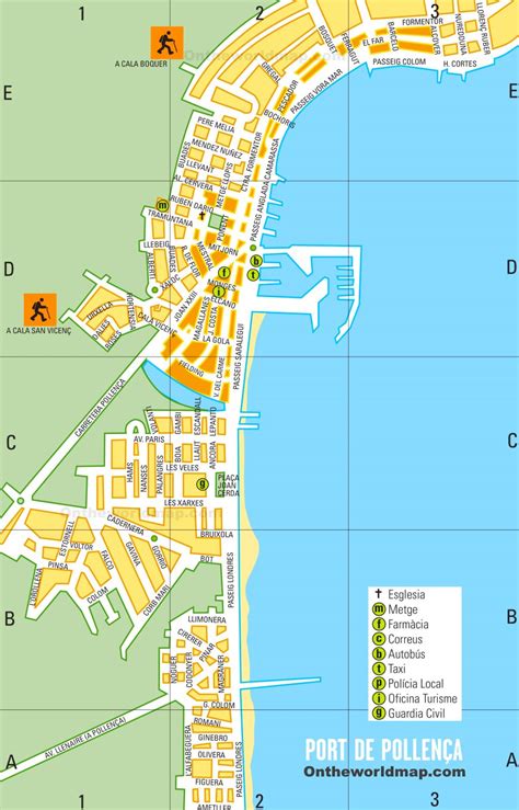 Port de Pollença Tourist Map - Ontheworldmap.com