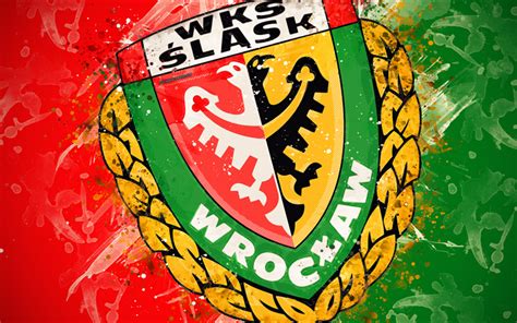 Download wallpapers WKS Slask Wroclaw, 4k, paint art, logo, creative ...