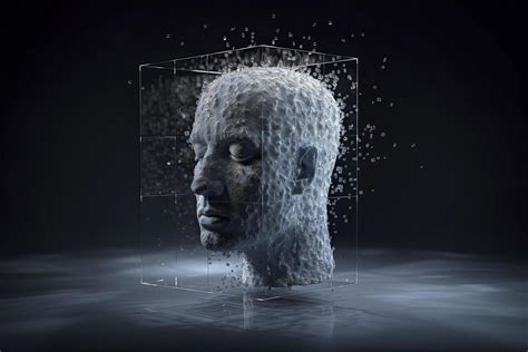 3D dissolving human head made with cube shaped particles 22190986 Stock Photo at Vecteezy